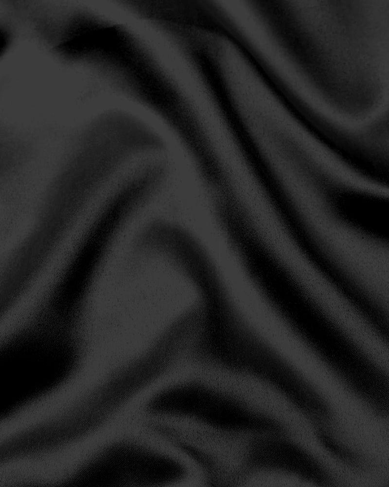 Premium Black & White Giza Satin Cotton Full Sleeve Shirt for Men