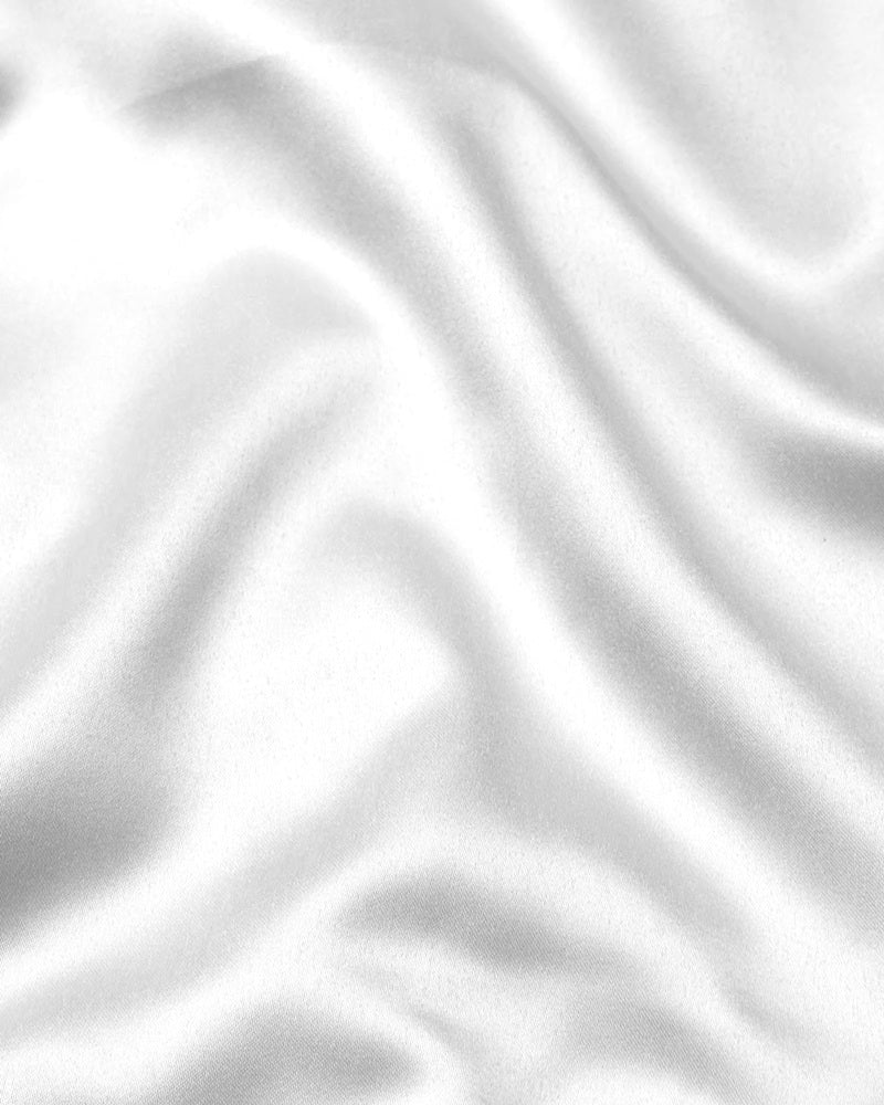 Stylish White & Black Full Sleeve Shirt for Men in Giza Satin Cotton