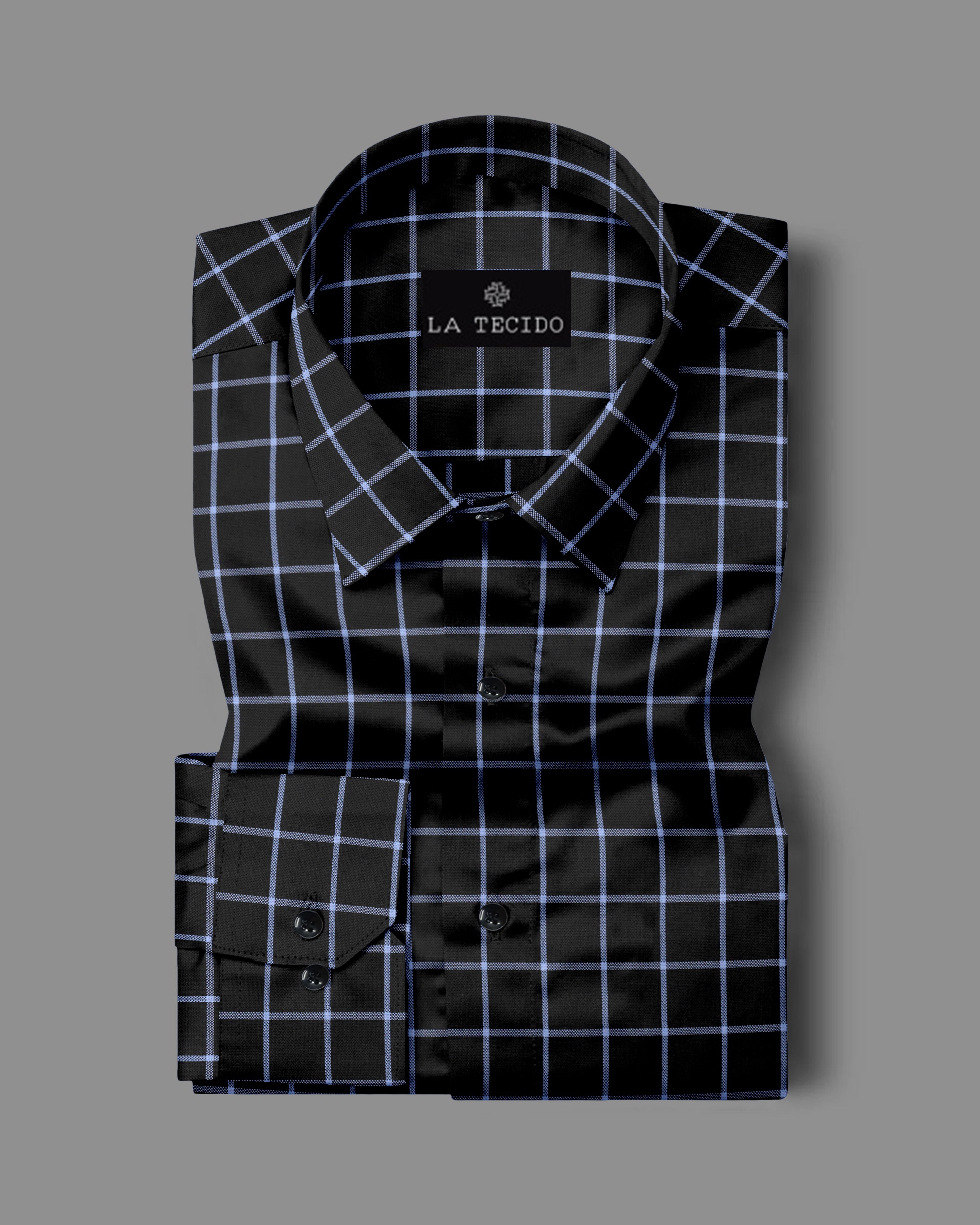 Classic Fit Blue Checks Cotton Long Sleeve Shirt