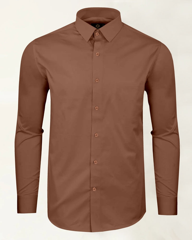 Classic Brown Cotton Shirt