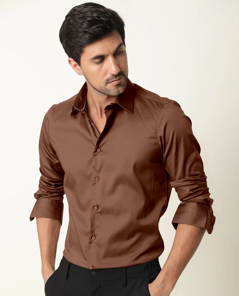 Classic Brown Cotton Shirt
