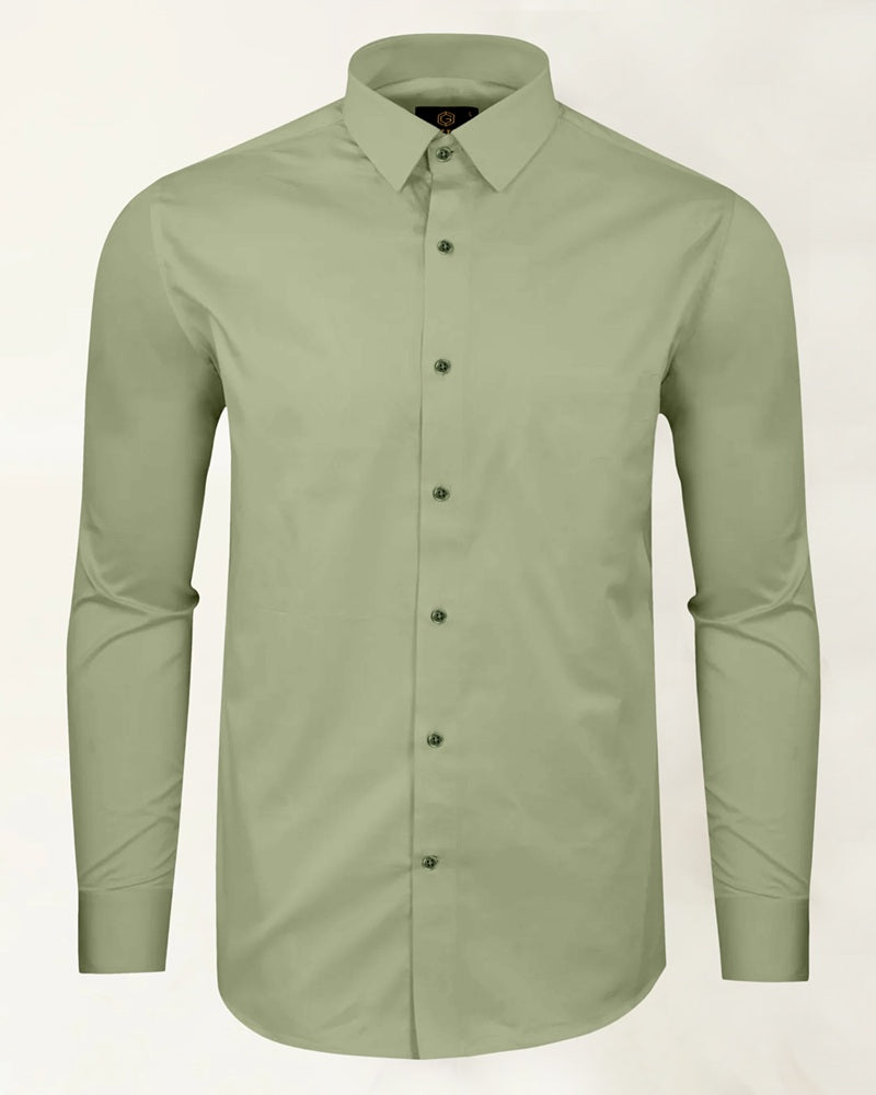 Premium Oxford Cotton Shirt – Olive Green